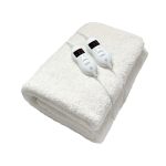 Pure Pleasure Double Sherpa Fleece Fitted Electric Blanket W elastic 137X188 Dual 8 Heat Setting Controller With Timer 12 Month