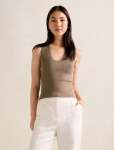 Harley Scoop Neck Tank Top - L Mushroom