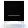 Bam High Gloss Two Drawer Bedside Table - Black