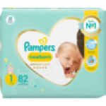 Pampers Premium Care New Baby-dry Size 1 2-5KG Diapers 82 Pack