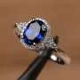 1PC Sparkling Blue Rhinestone Ring Exquisite Promise Ring Anniversary Gift For Her