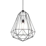 Large Diamond Metal Pendant Light Black