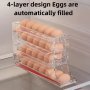 Space-saving 4-TIER Egg Holder - Automatic Rolling Non-slip Storage For Refrigerator & Kitchen Countertop - Available In Clear Gray White