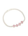 Pink Cubic Zirconia Clover Tennis Bracelet