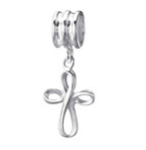 C1145-C23569 - 925 Sterling Silver Cross European Charm Bead