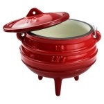 Lk's Red Enamel 1 4 3-LEGGED Pot 1.4KG
