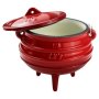 Lk's Red Enamel 1/4 3-LEGGED Pot 1.4KG