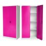 2-DOOR 4-SHELVE Stationery Cupboard Pink