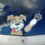 Barley Rescue Dog Waving Wipertags With Decal For Rear Vehicle Wipers