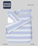 Simon Baker Jennifer Printed 100% Cotton Duvet Cover Sets - Sky Blue Various Sizes - Blue Super King 260 X 230CM + 2