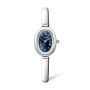 Women's Sleek Silver Bangle Watch - Deep Navy Blue Dial