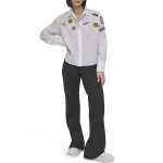 Long Sleeve Pins N Patches Poplin Shirt -white