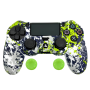 Silicone Cover & Joystick Caps For PS4 Controller - Paint Splatter