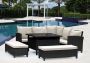 Barbados Corner Lounge Patio Set - Black With Being Cushions