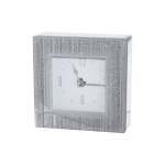 Glitter Mirror Clock Silver