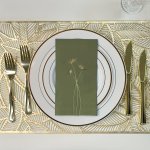 Elegant Dark Green Dandelion Foil Napkins 3-PLY 16PCS - Perfect For Weddings Birthdays & Garden Parties 39.88X33.02CM - Ideal Fo