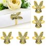 Easter Napkin Rings Set Of 12 Bunny Napkin Rings Set Of 12 Rabbit Napkin Rings Set Of 12 Retro Gold Wedding Metal Napkin Holders Happy Easter Farmhou
