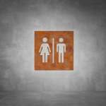 Toilet Male And Female Sign D05 - Rust - Powder Coated Aluminum