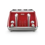Delonghi Icona Capitals 4 Slice Toaster Tokyo Red CTOC4003.R
