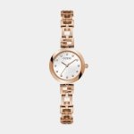 Guess Lady G Rose Plated White Dial Bracelet Watch
