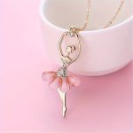 Cute Exquisite Ballet Girl Pendant Necklace Birthday Gift For Girls