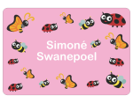Ice Cream Tub School Label : Happy Bug Pink Theme