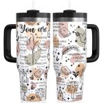Christian Tumblers For Women With Handle - Christian Drinking Cup For Women Faith - Inspirational Tumbler For Women - Christian