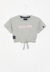 Girls Cropped Tee - Grey Melange
