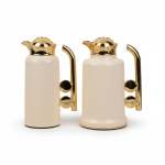 2 Piece Coffee & Tea Thermos Set Black & Gold