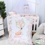 Fleece Blanket Girly Woodland With Flowers