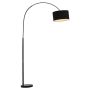 Modern Black Curved Floor Lamp Adjustable Height 3000-6000K With Bulb