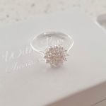 Eva 925 Sterling Silver Sparkling Cz Flower Ring - Size 7