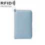 1659 Rfid Anti-magnetic Anti-theft Passport Bag Document Bag Wallet Linen Blue