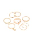 Goldair Gold Swirl Mixed Stacking Rings 8-PACK - M l