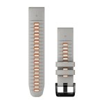 Garmin Quickfit 22MM - Fog Gray ember Orange Silicone Band