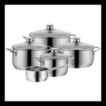 WMF Diadem Plus 9PC Cookware Set Silver Stainless Steel 0733556040STA