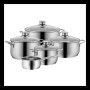 WMF Diadem Plus 9PC Cookware Set Silver Stainless Steel 0733556040STA