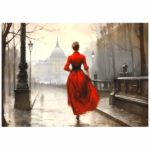 Tear Resistant Deco Lady In Red