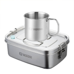 Premium Stainless Steel Lunch Box Bento & Collapsible Handle Cup