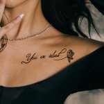 Sad English Short Sentences Herbal Temporary Tattoo Waterproof For Female Long-lasting Clavicle Arm Chest Temporary Disposable W