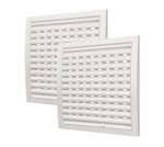 Ventilation Adjustable Wall Cover Grille External Or Internal Mount 250X250MM - 2 Pieces White