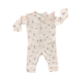 0-3M Pink Floral Ribbed Zip Babygrow - Mr Price
