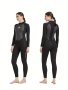 Contrast Color Long Sleeve Wetsuit High Neck High Stretchy Sporty Wetsuit Women's Swimwear & Clothing
