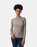 Sissy Boy Bling Open Work Detail Knit Top - XL Grey