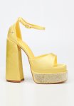 Sachi 1 Ankle Tie Platform Heel - Yellow