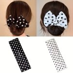 1 2PCS Polka Dot Bun Maker Hair Accessories For Girls