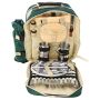 All-in-one Complete Cutlery Set Camping Picnic Backpack For 4 - Green