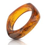 Mikovivi Amber Resin Square Geometric Bangle Bracelet