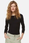Ribbed Modal-blend Top - Black