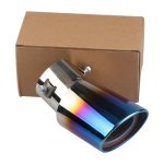 Stainless Steel Car Exhaust Tip Universal Car Exhaust Pipe Modification Tail Throat Tail Pipe Steel Exhaust Tips Chrome-plated F